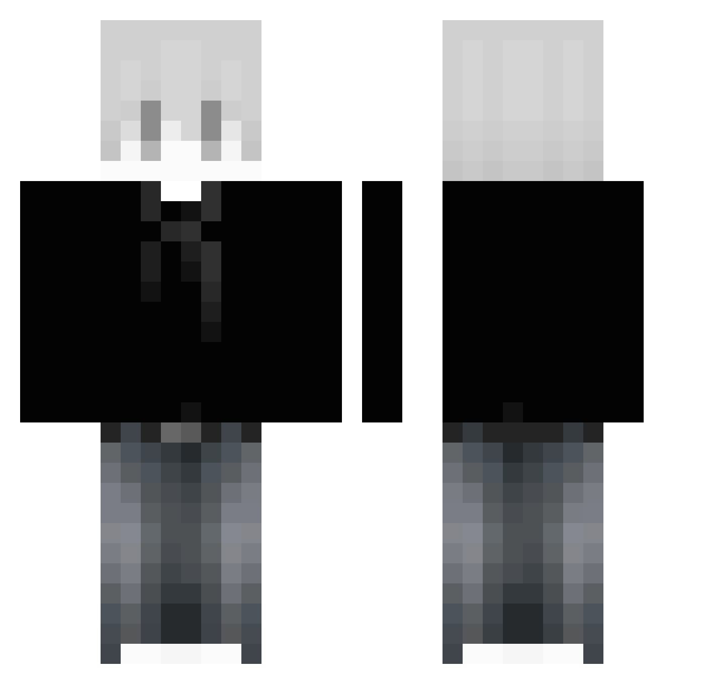 outplease Minecraft skin, front and back view