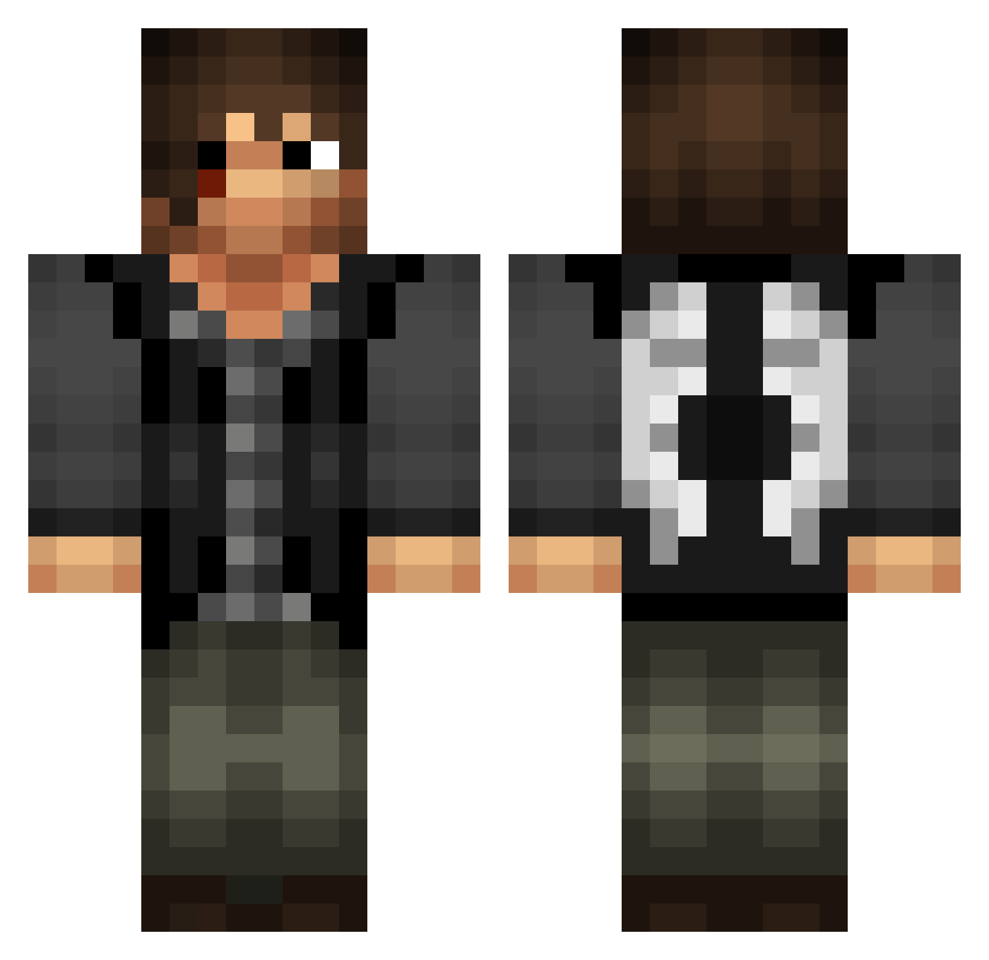 Bluepaw123 Minecraft skin, front and back view