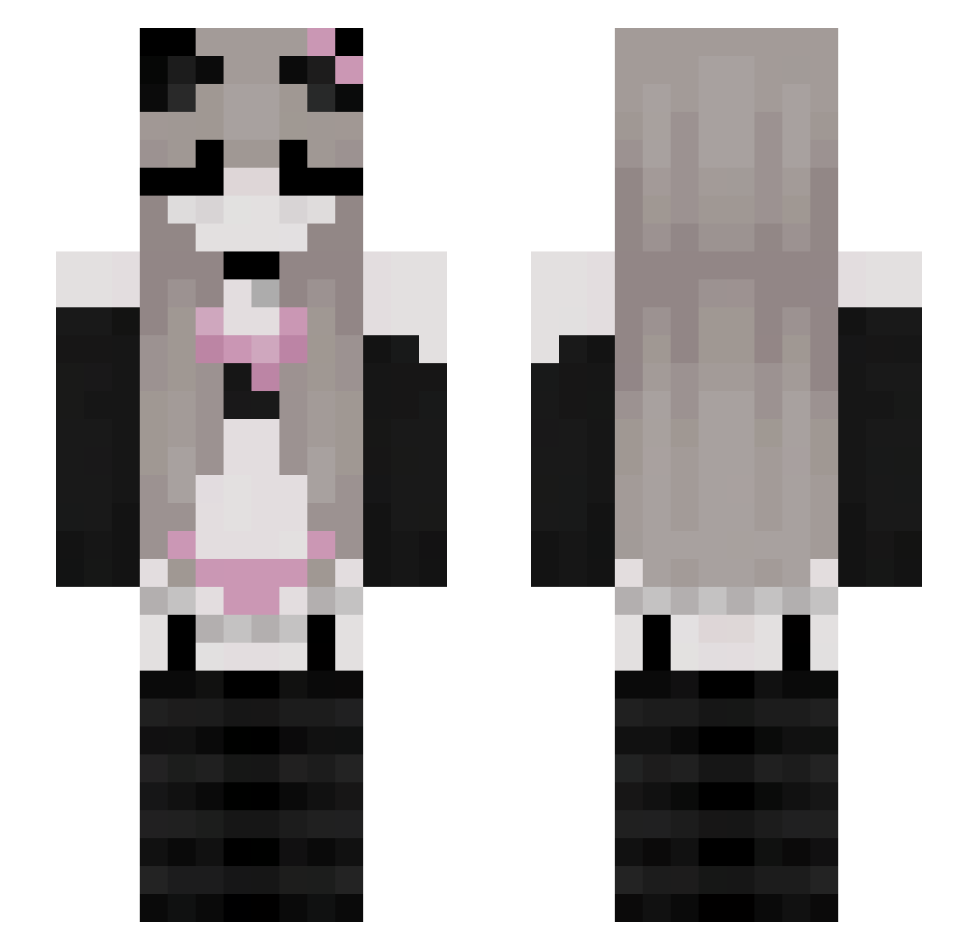 ghulik Minecraft skin, front and back view