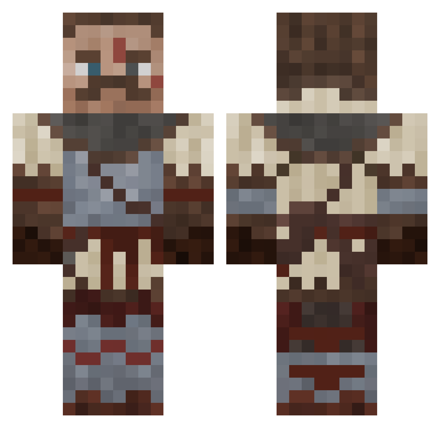 Erezlov Minecraft skin, front and back view