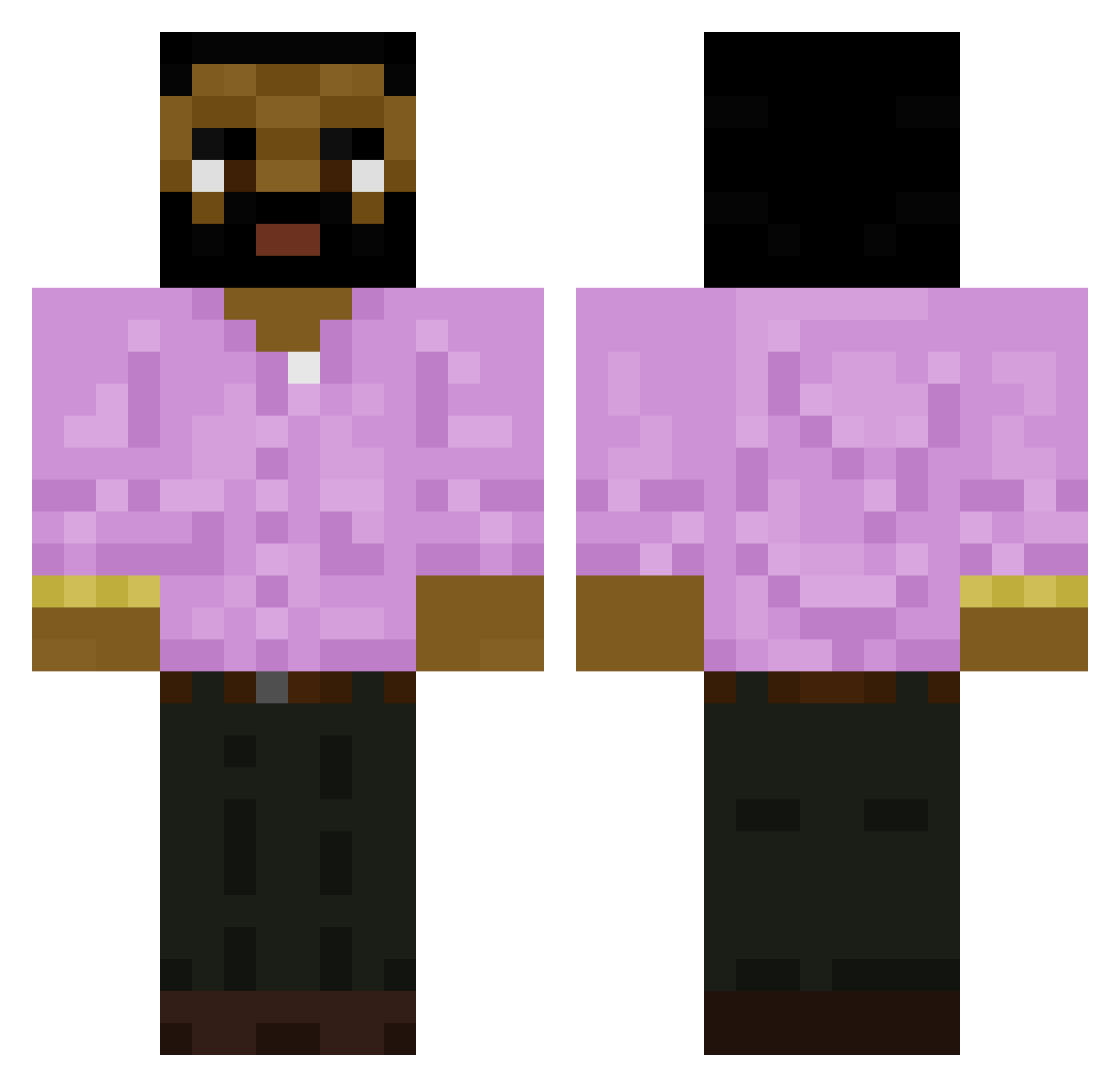 Jackwack2007 Minecraft skin, front and back view