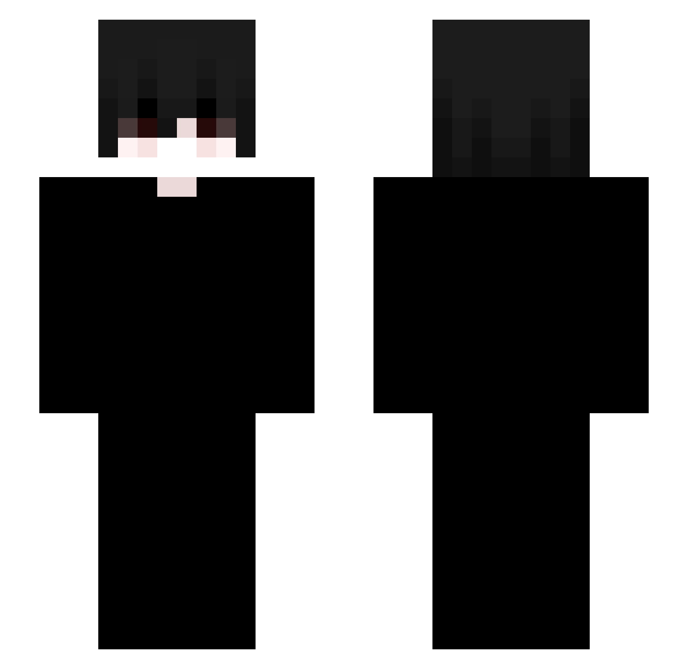 mora4eve Minecraft skin, front and back view