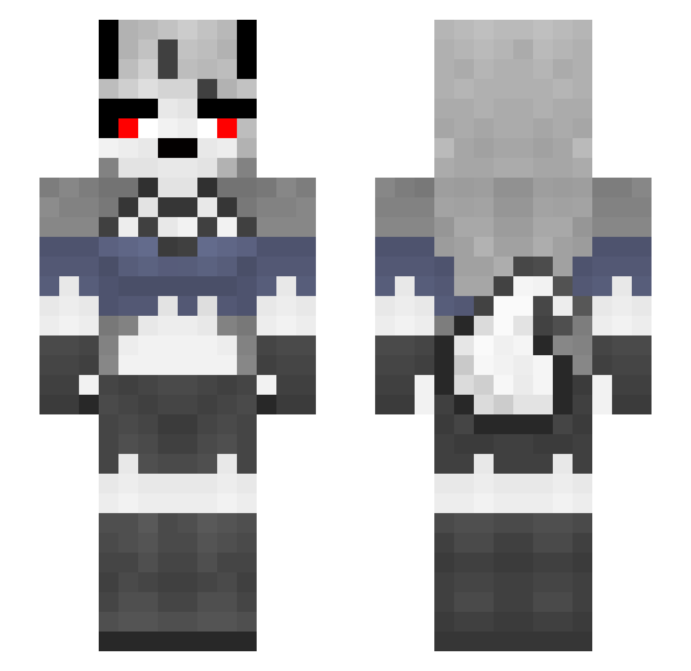foxyluh Minecraft skin, front and back view