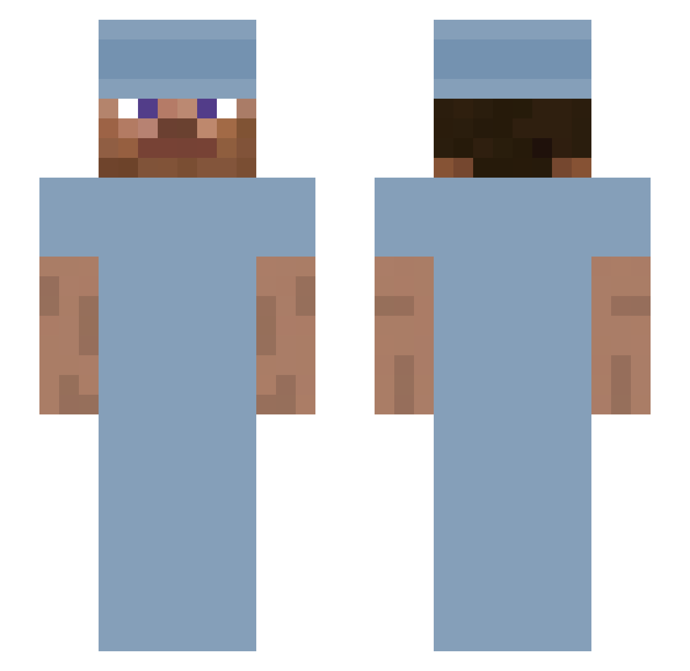 Sipsiniekka Minecraft skin, front and back view