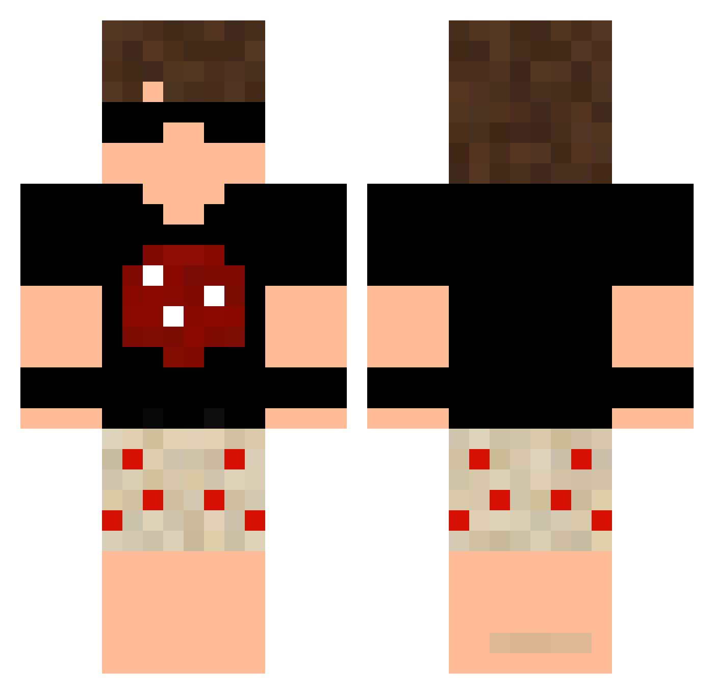 DoAlasca Minecraft skin, front and back view