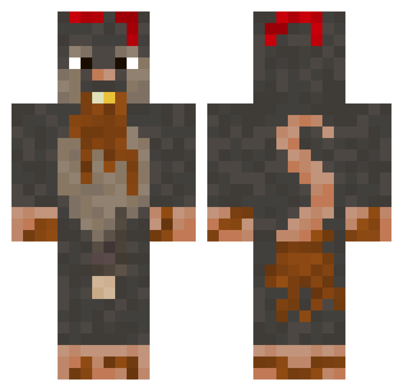 Wirings Minecraft skin, front and back view