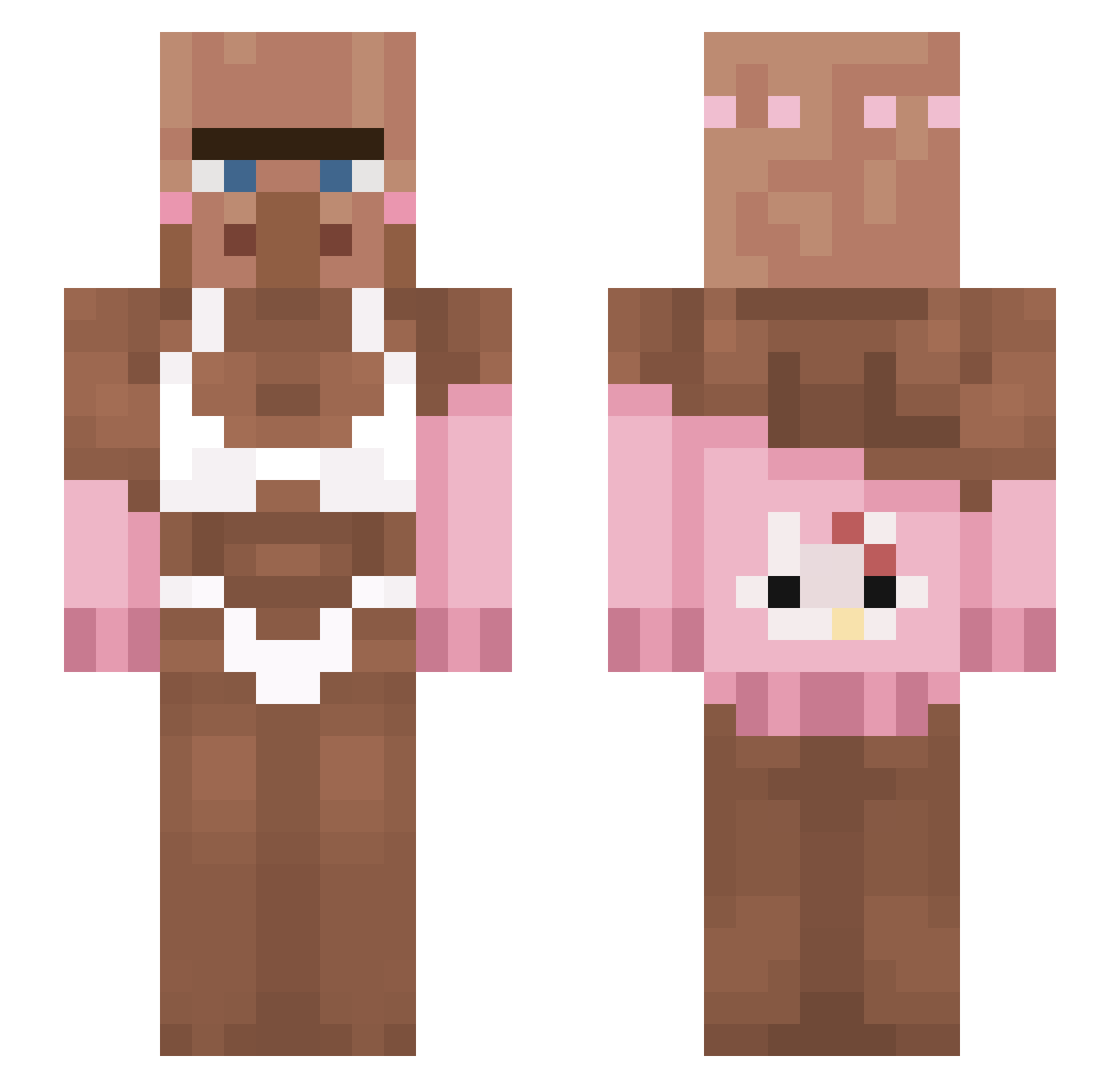 MrsDeruga Minecraft skin, front and back view