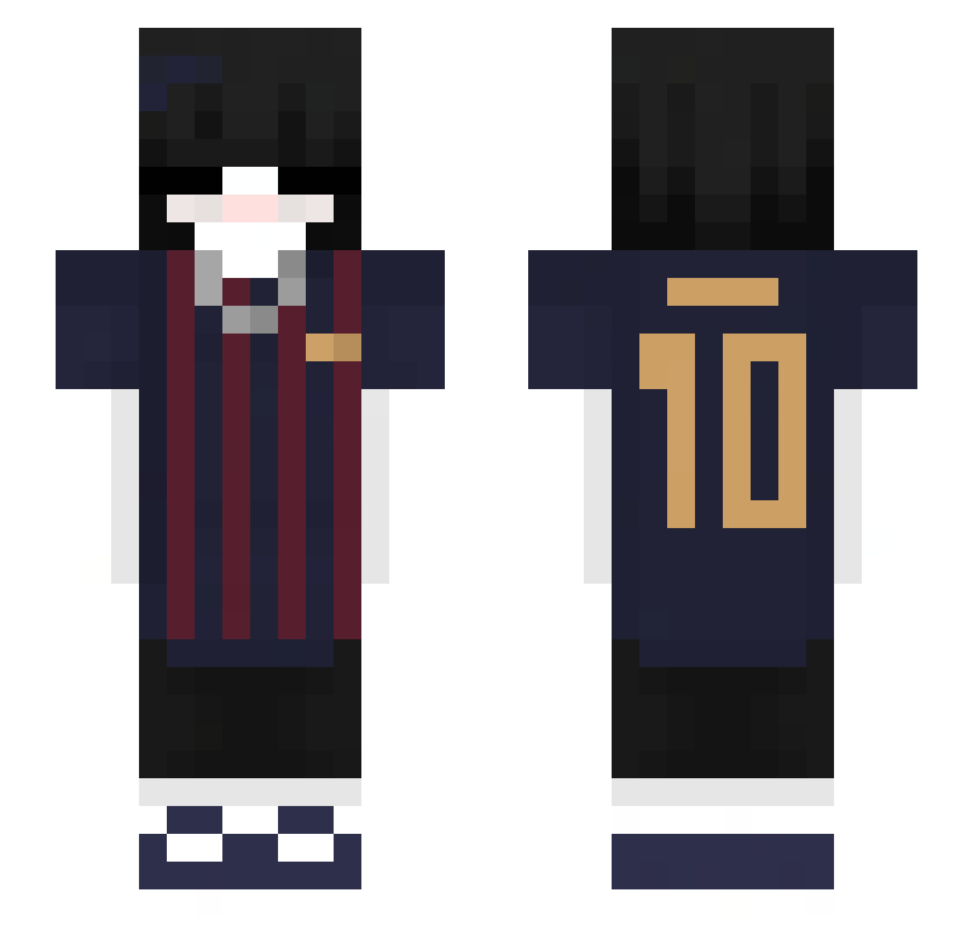 IgrisDeez Minecraft skin, front and back view