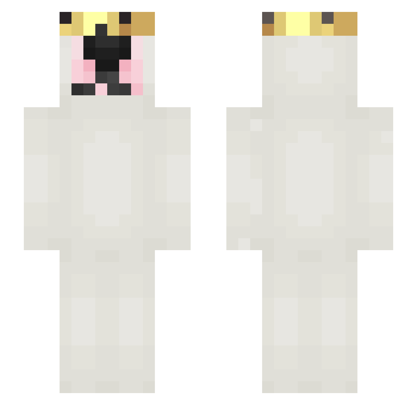 Punniest Minecraft skin, front and back view