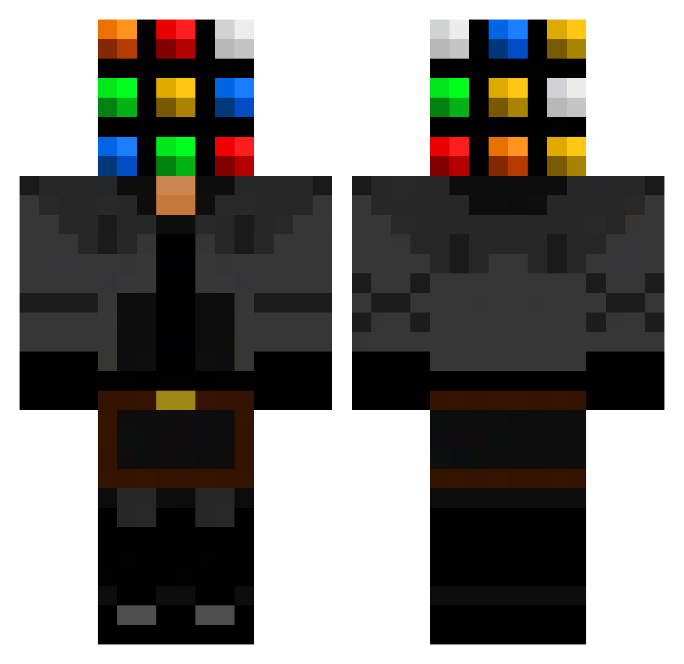 damesuerto Minecraft skin, front and back view