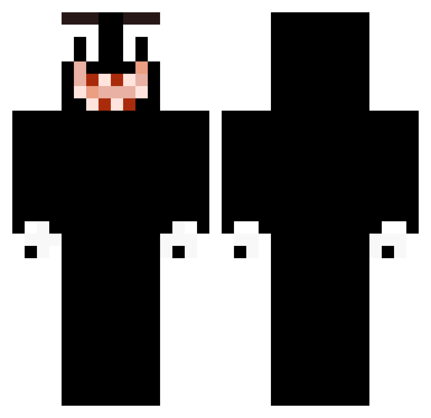 Oreou Minecraft skin, front and back view