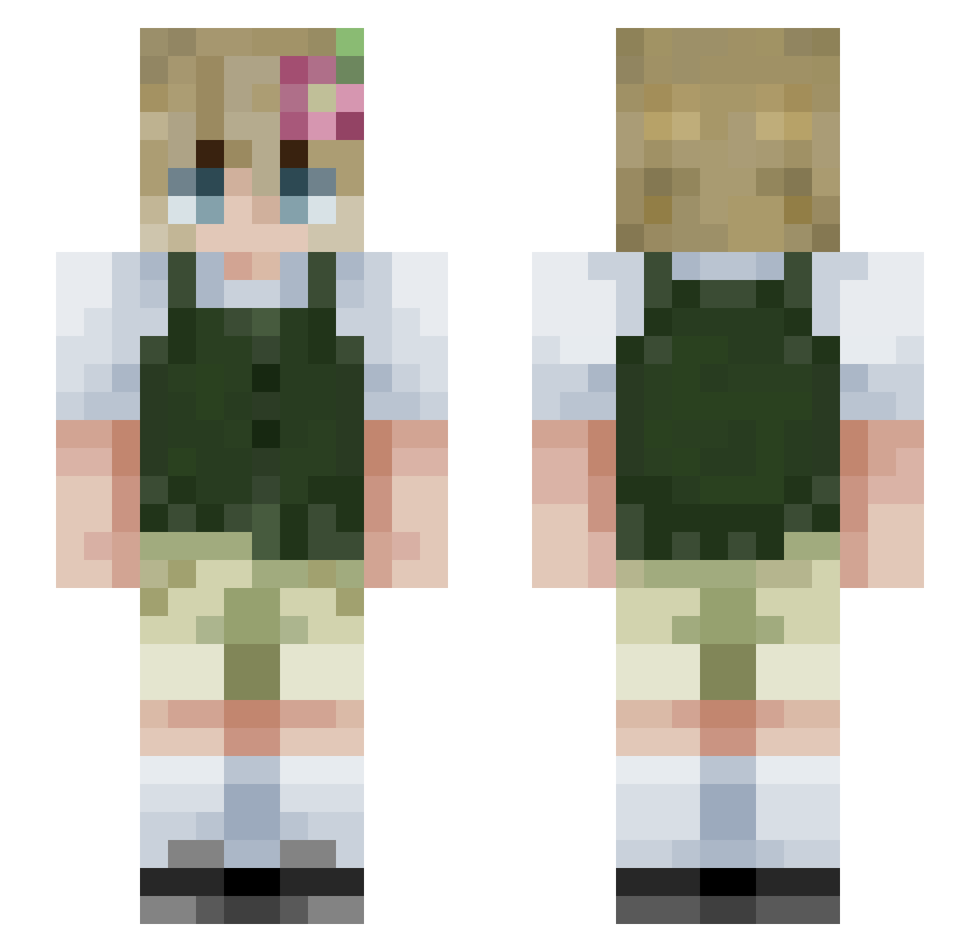 Windoge93 Minecraft skin, front and back view