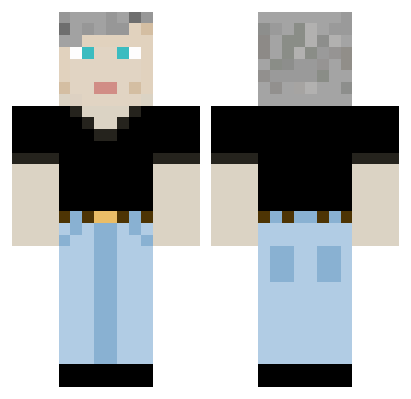LeoD116 Minecraft skin, front and back view