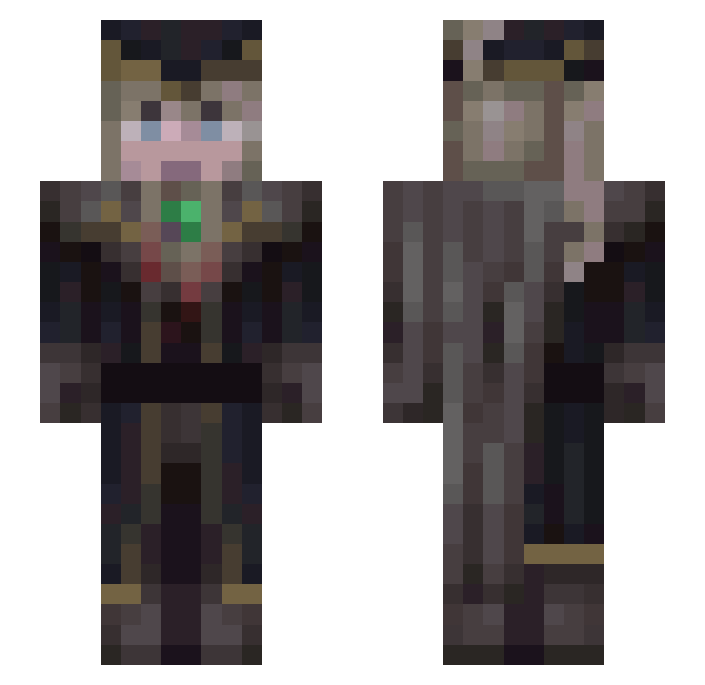 alexandreabrahao Minecraft skin, front and back view