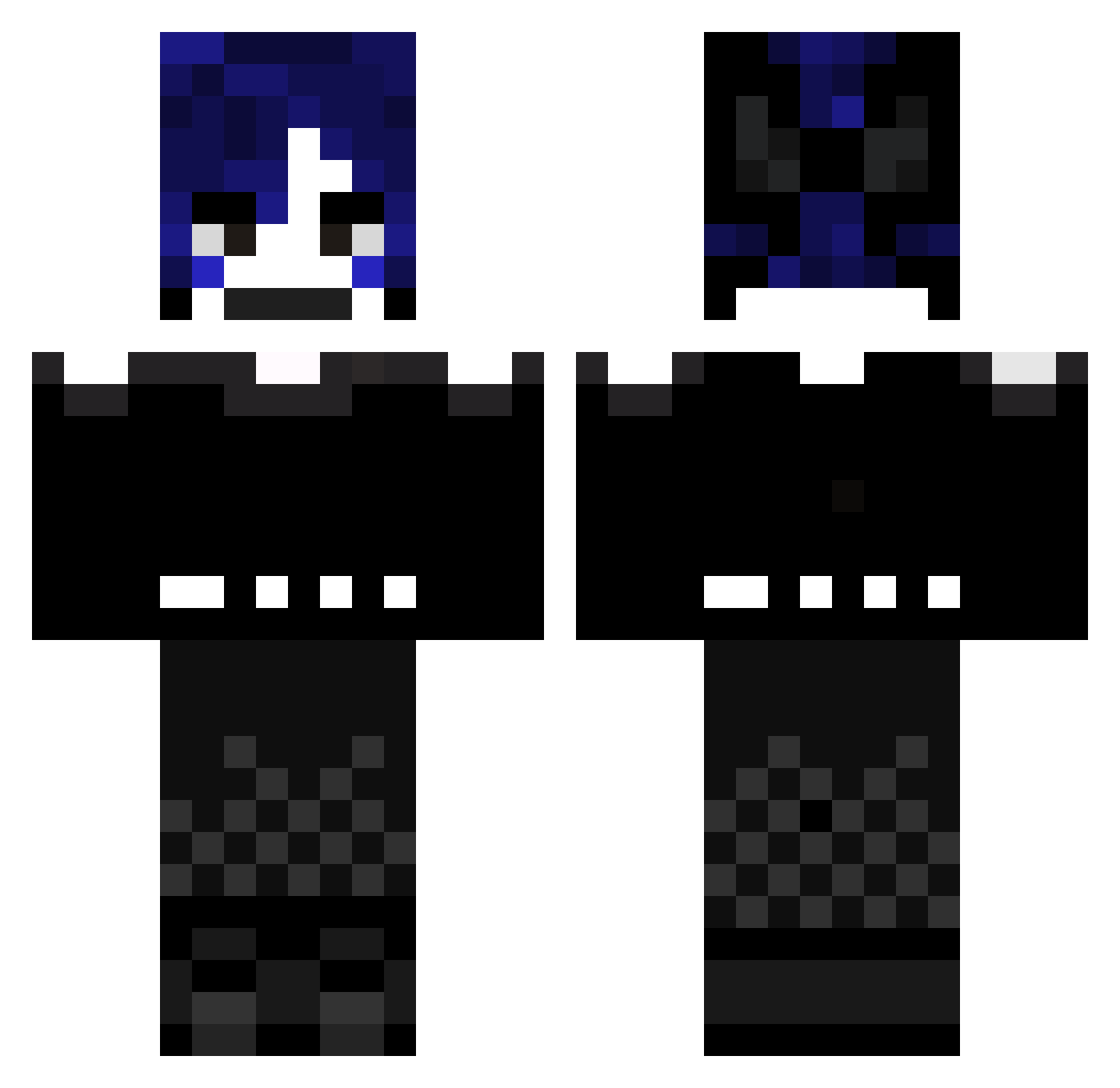 Eliassann Minecraft skin, front and back view