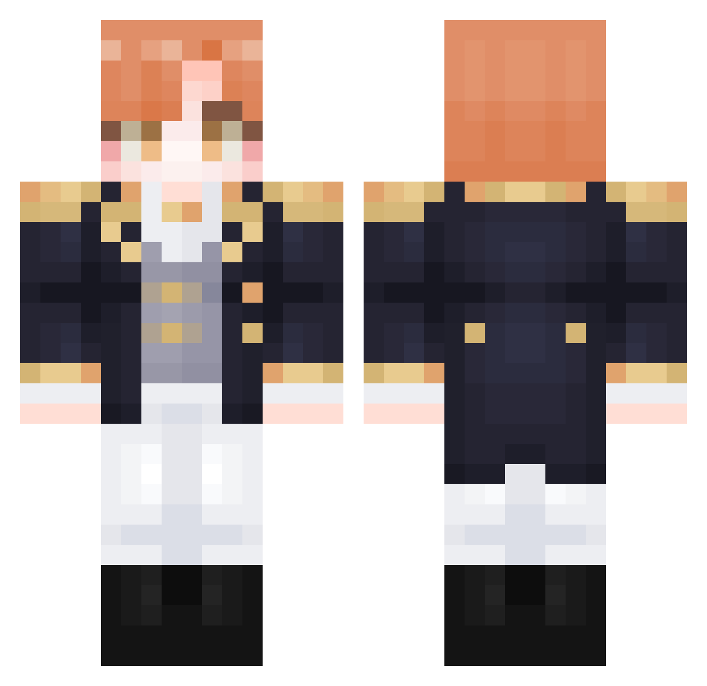nobom Minecraft skin, front and back view