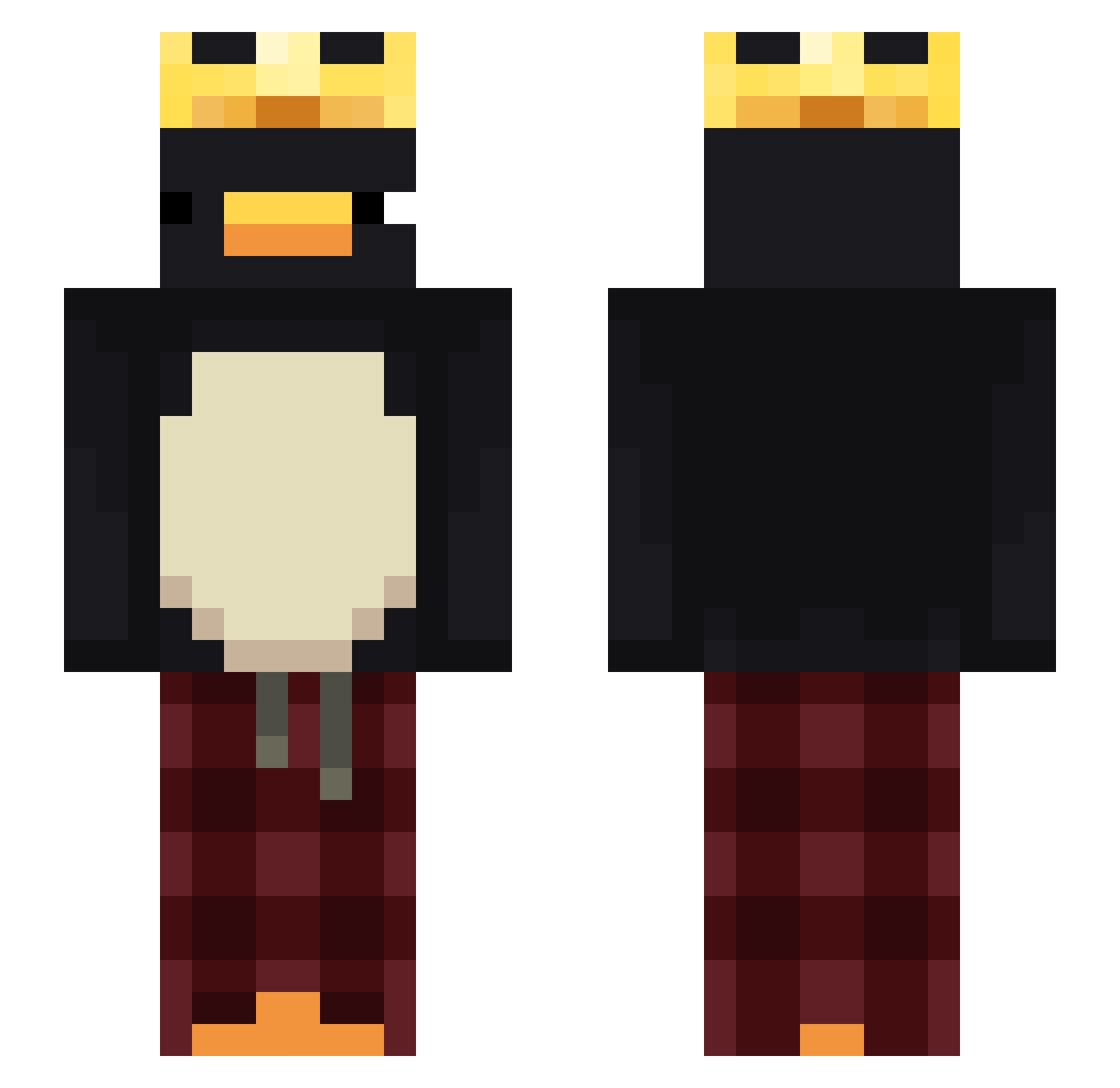 ItzZenMC Minecraft skin, front and back view
