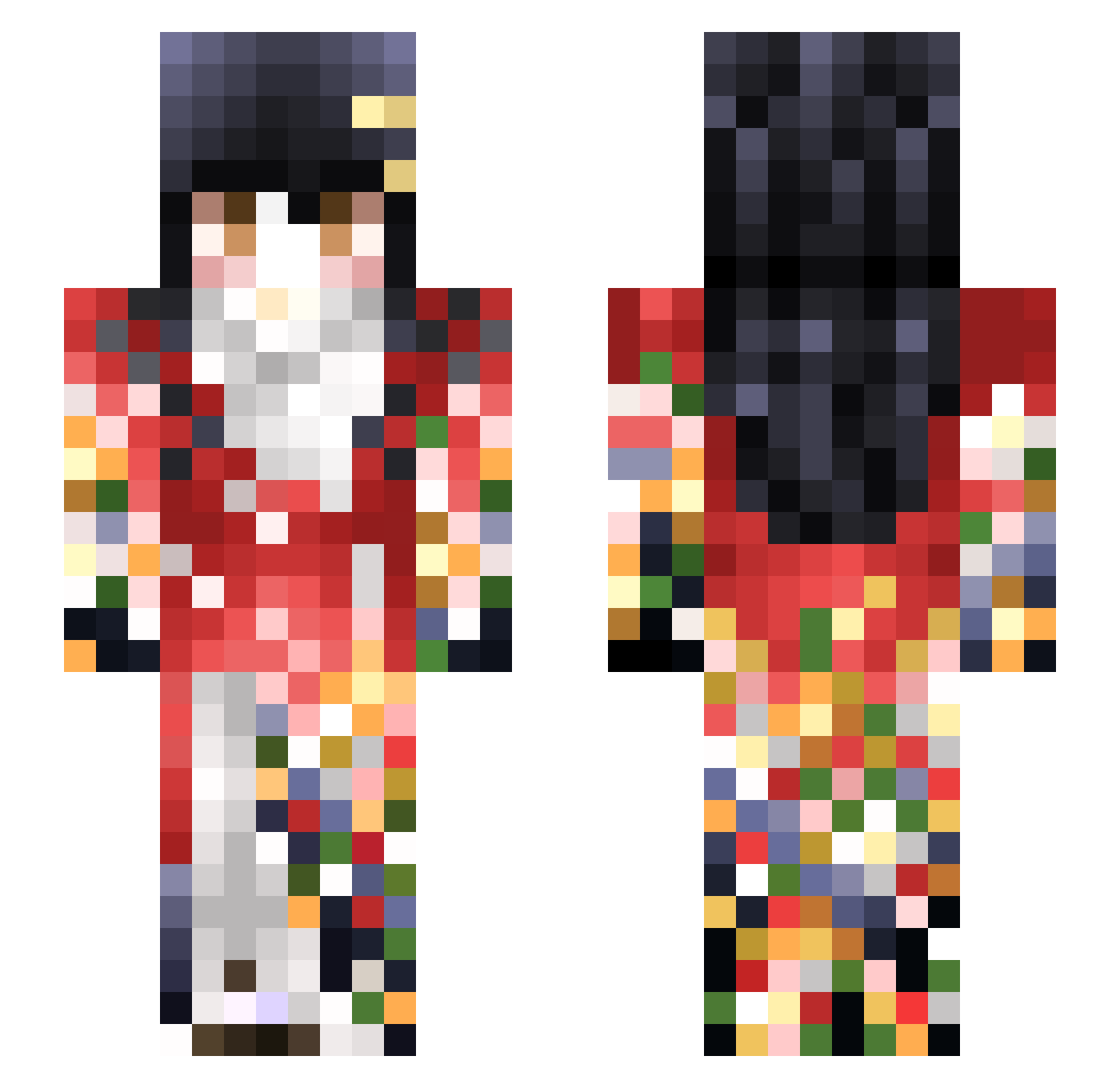 Caetheris Minecraft skin, front and back view
