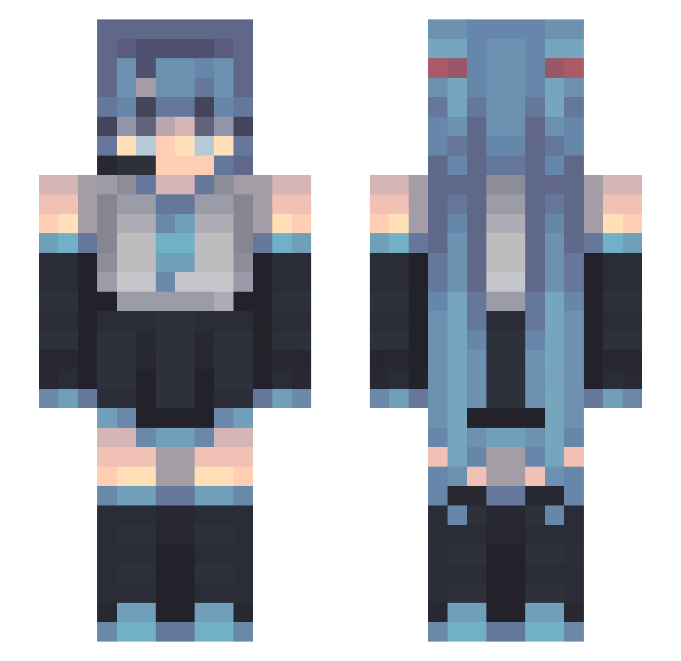 nonobjection Minecraft skin, front and back view