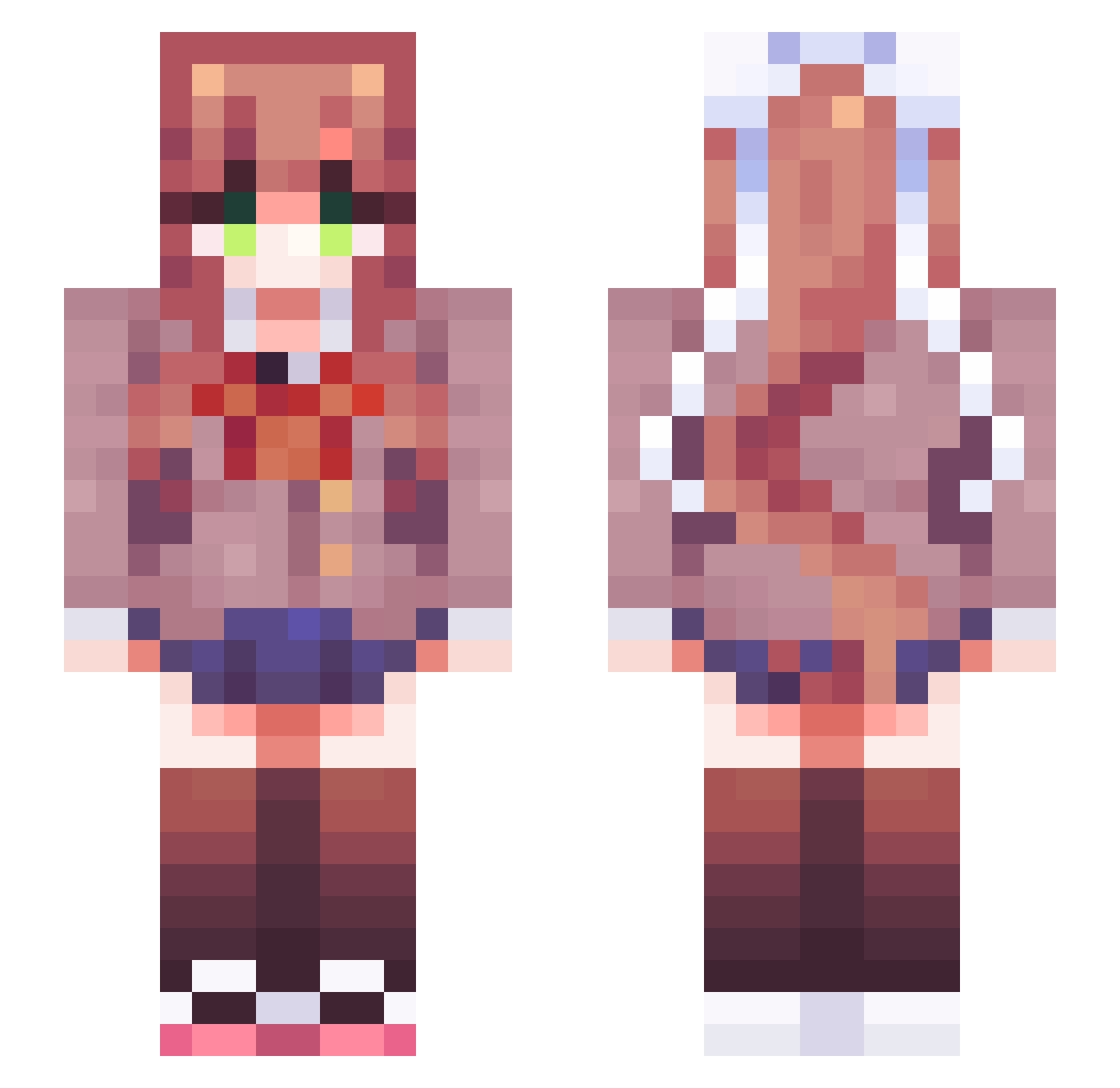 Anna Minecraft skin, front and back view