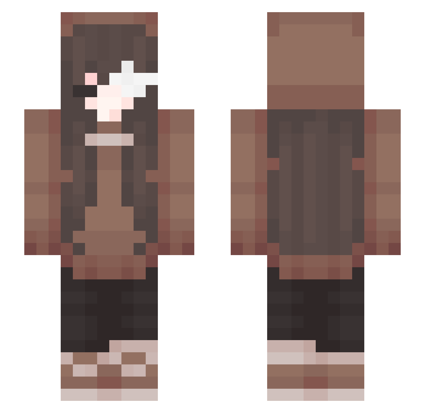 Capling Minecraft skin, front and back view