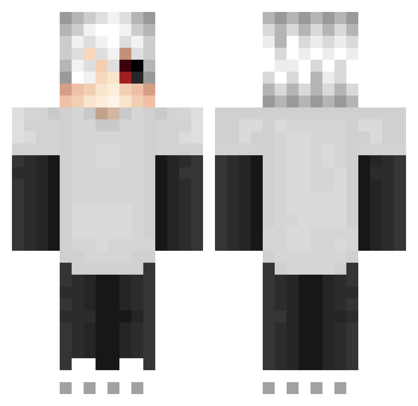 Alzyan Minecraft skin, front and back view