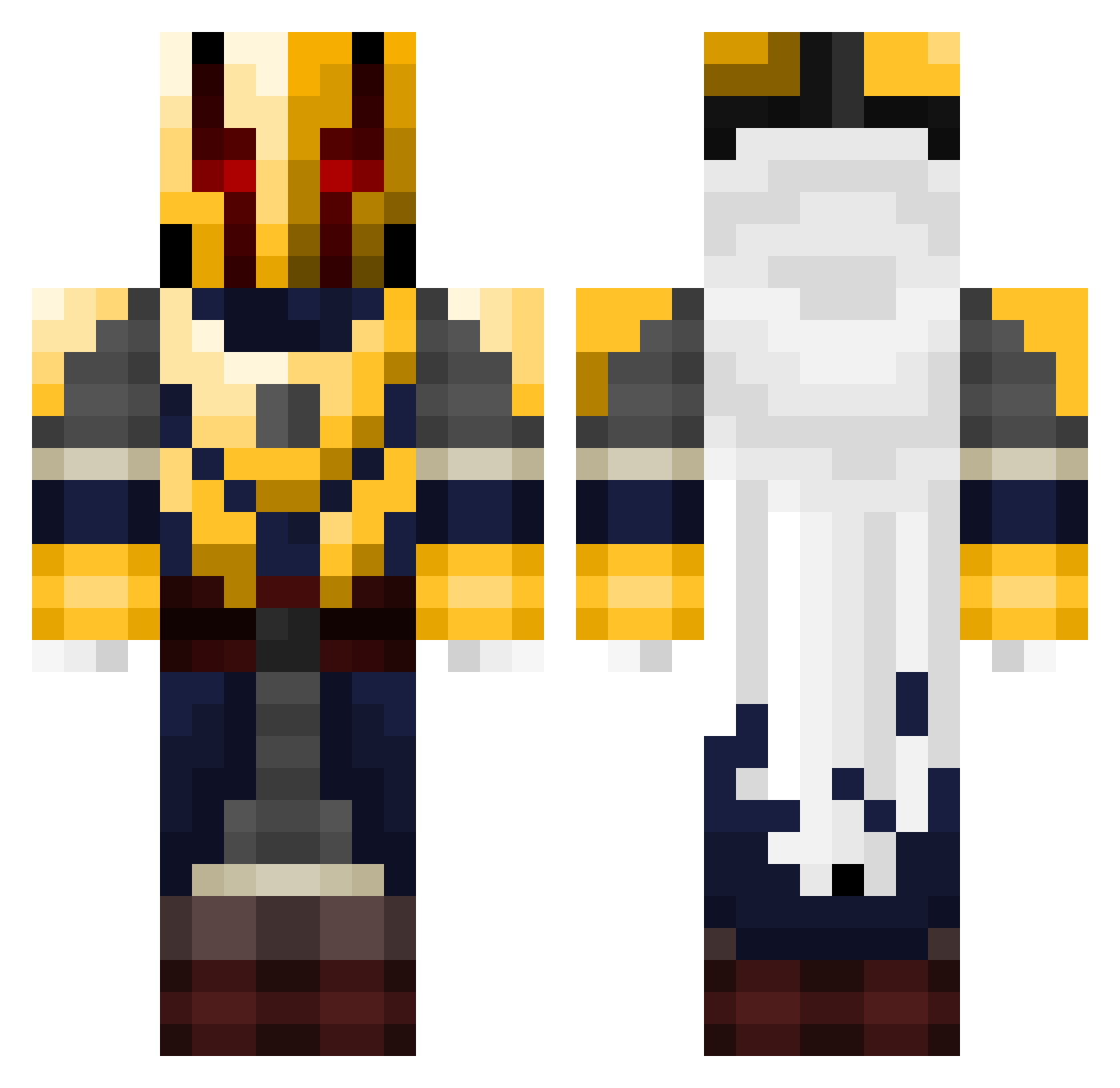 NoxRune Minecraft skin, front and back view