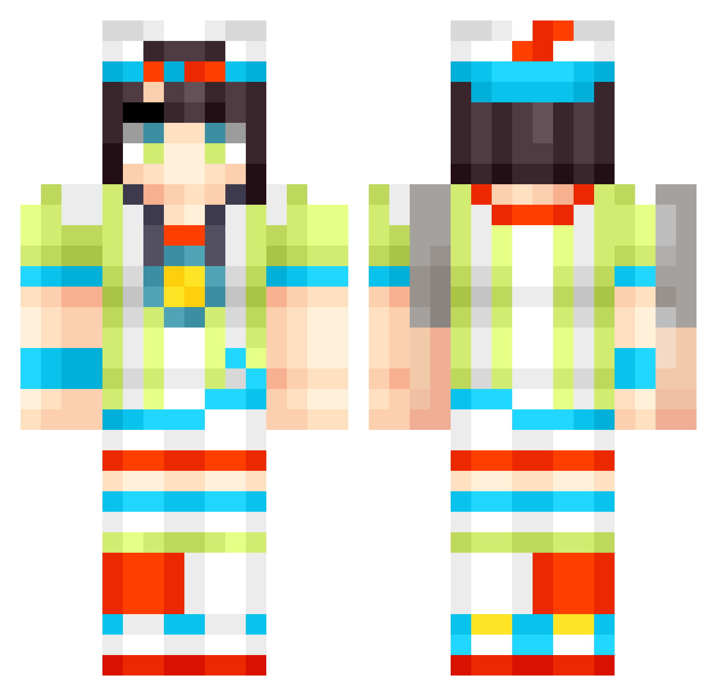 Rto520 Minecraft skin, front and back view