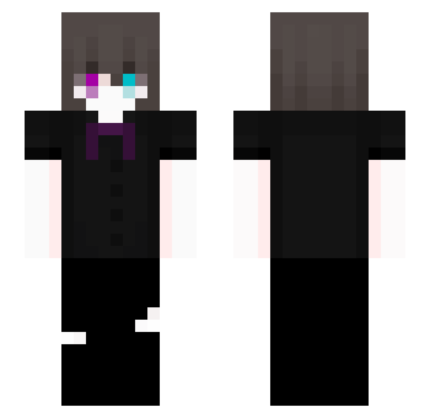 bhke Minecraft skin, front and back view