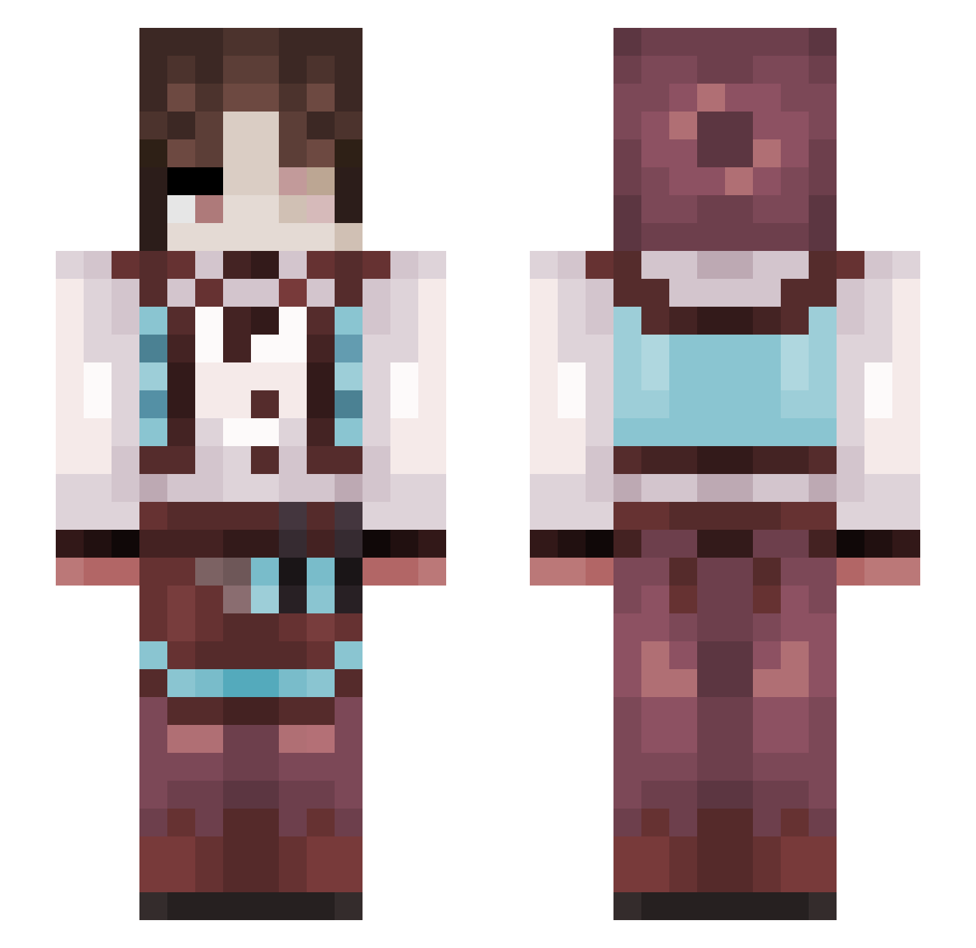 kittozutto Minecraft skin, front and back view