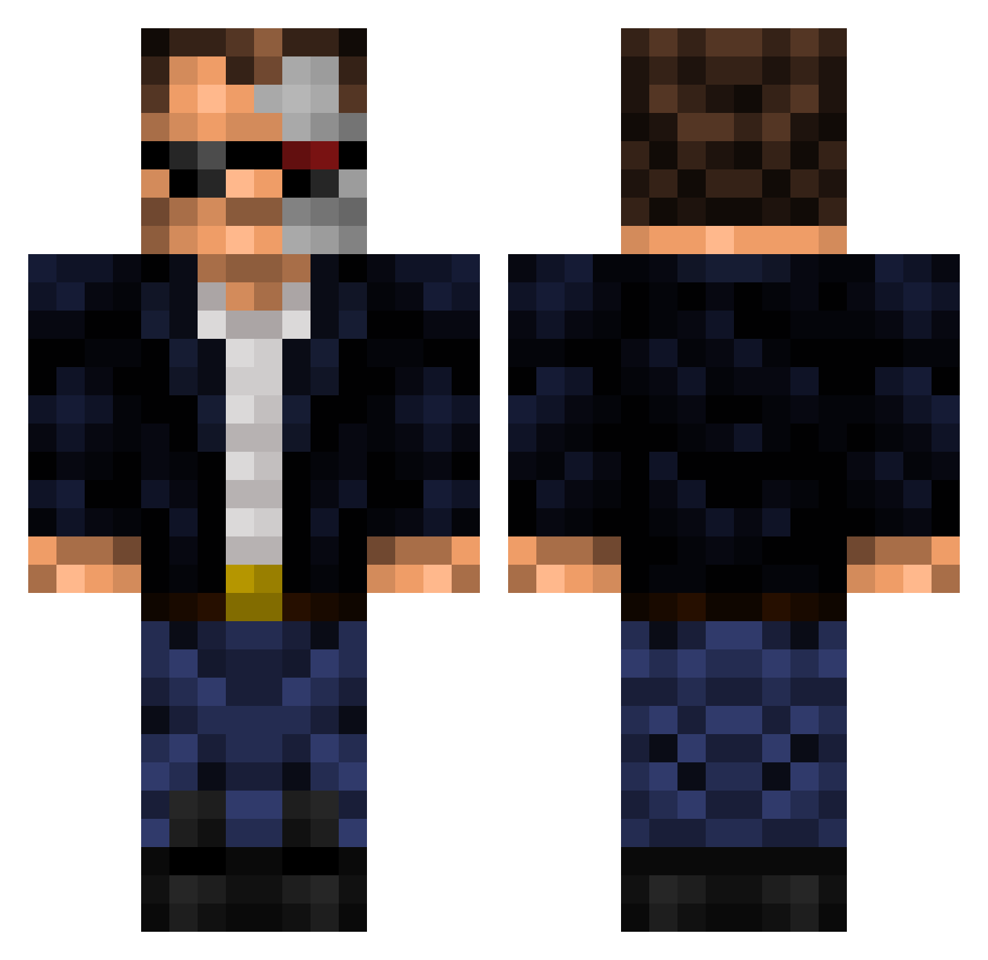 CrazyCreeper1231 Minecraft skin, front and back view