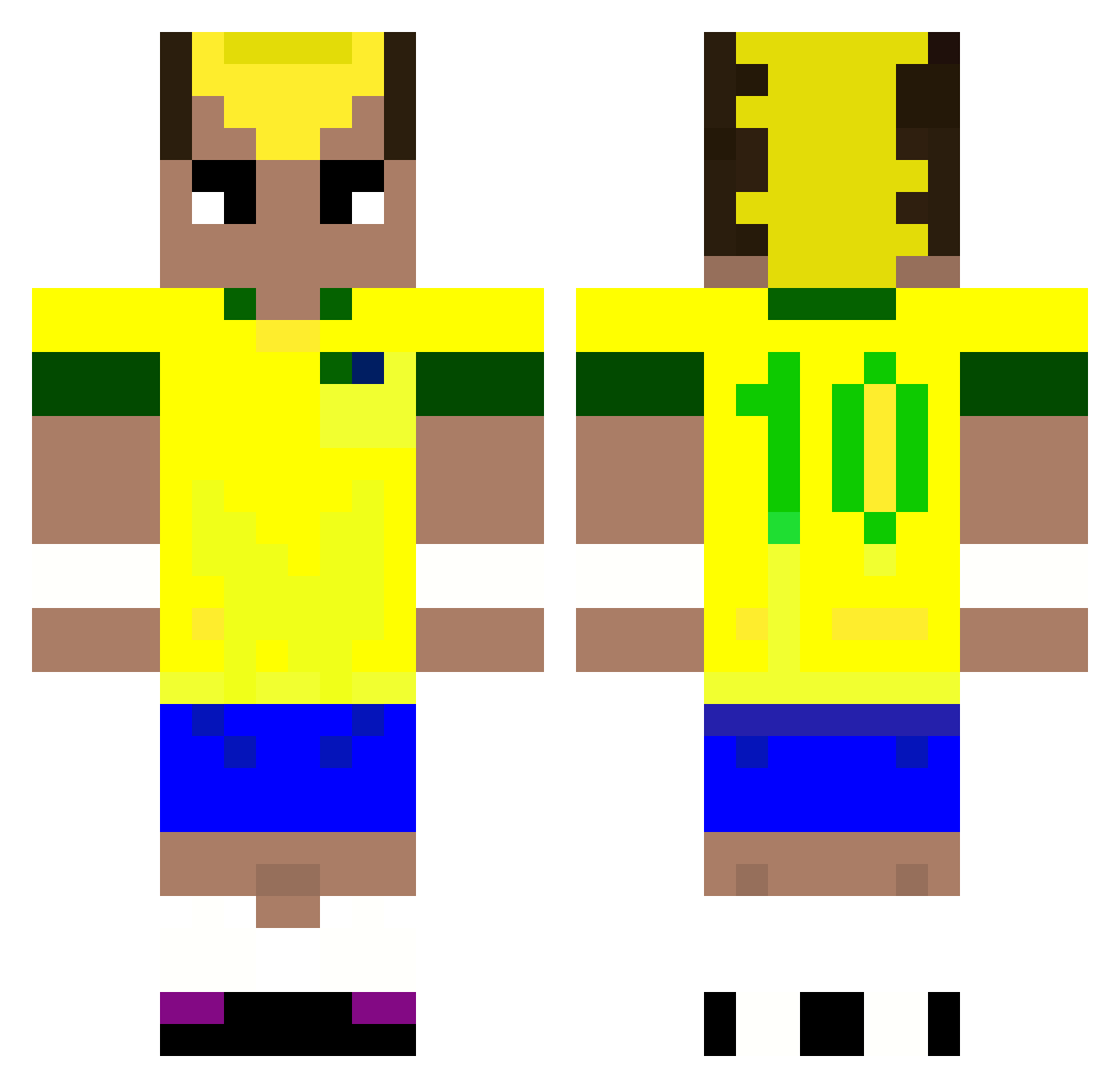 BiinhoFAVELADO Minecraft skin, front and back view