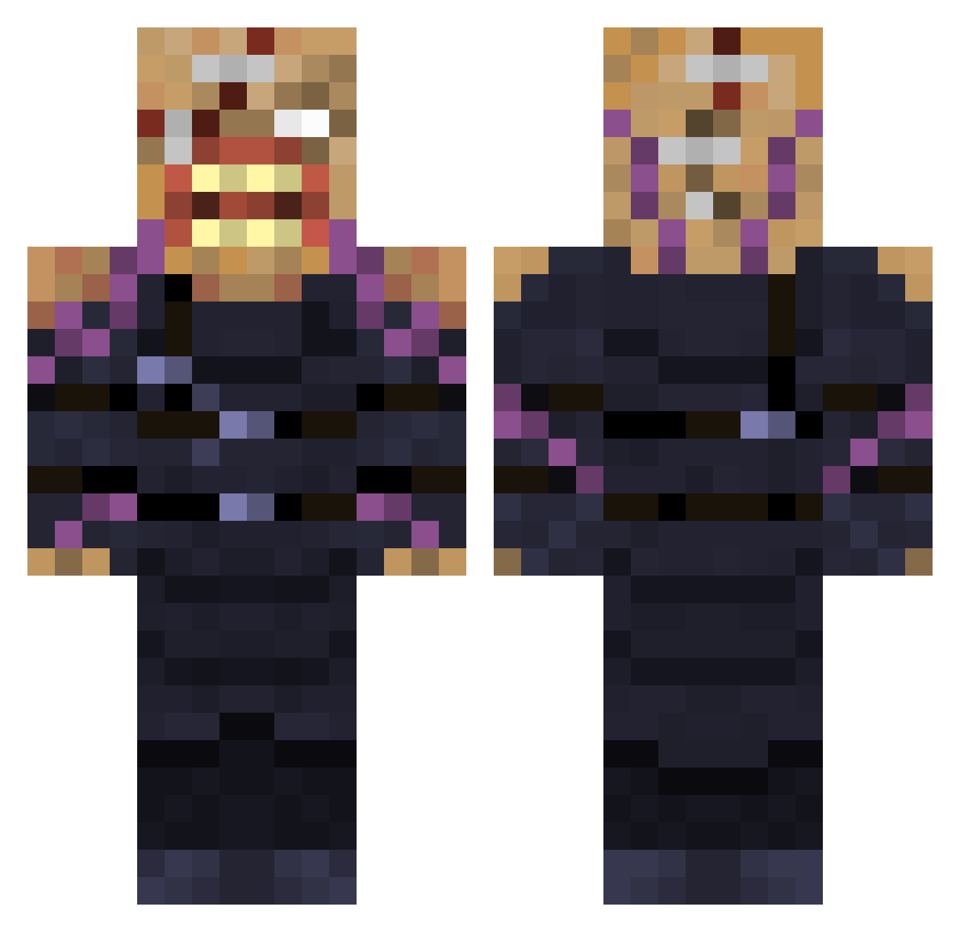 MIAUZIM Minecraft skin, front and back view