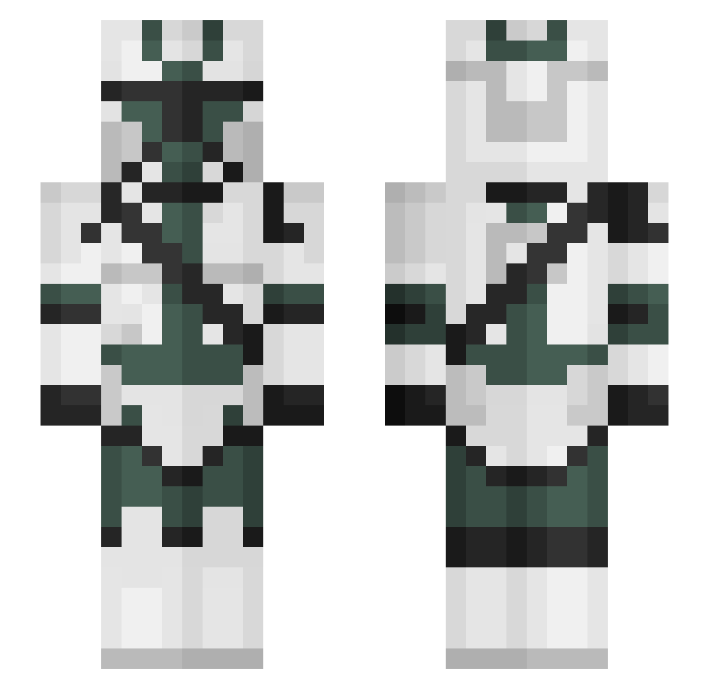 nexyzu Minecraft skin, front and back view