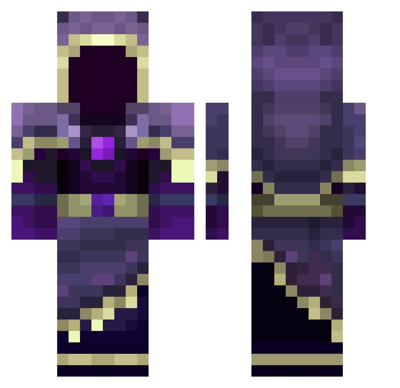 LeLoupV Minecraft skin, front and back view