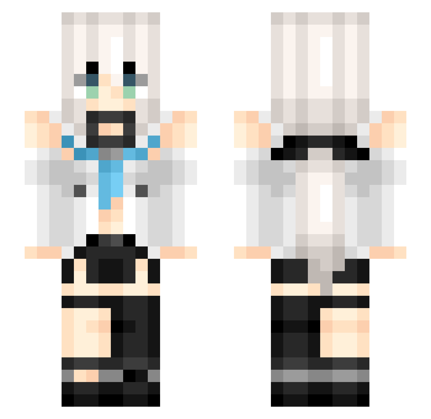 AkYetOk Minecraft skin, front and back view