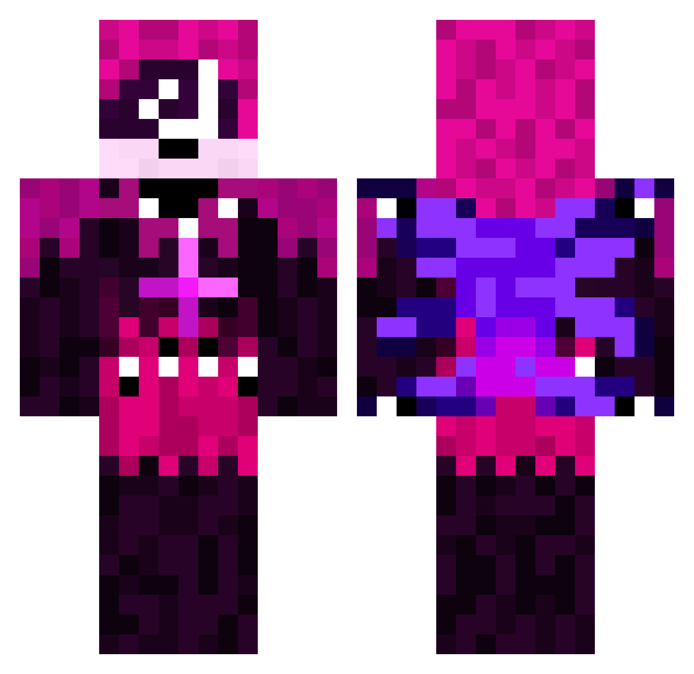 angeliqiee Minecraft skin, front and back view