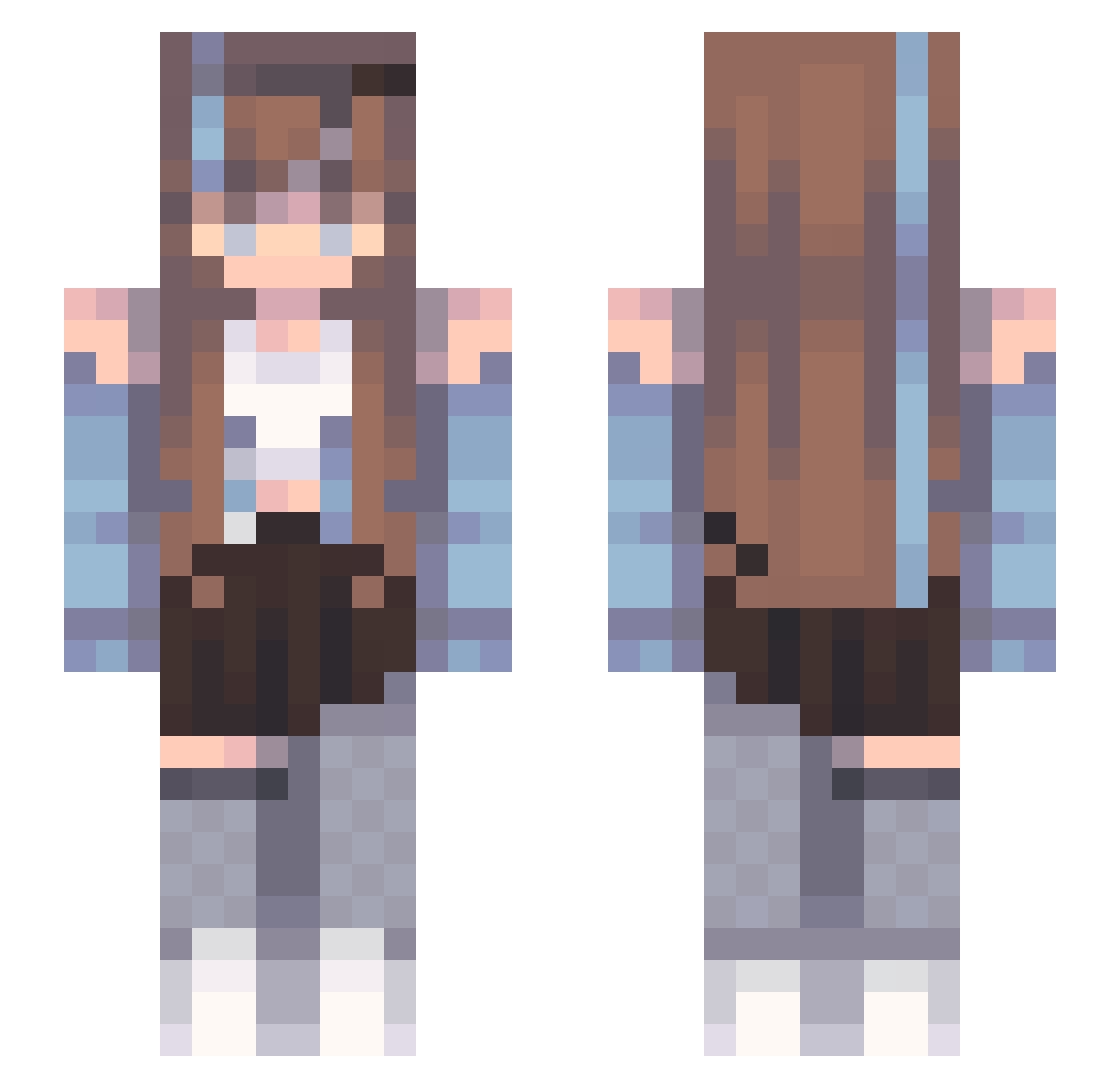 milkmulkmalk Minecraft skin, front and back view