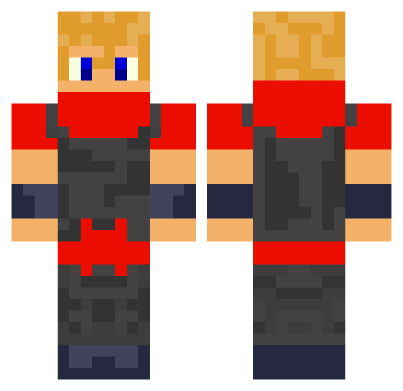 Fireen Minecraft skin, front and back view