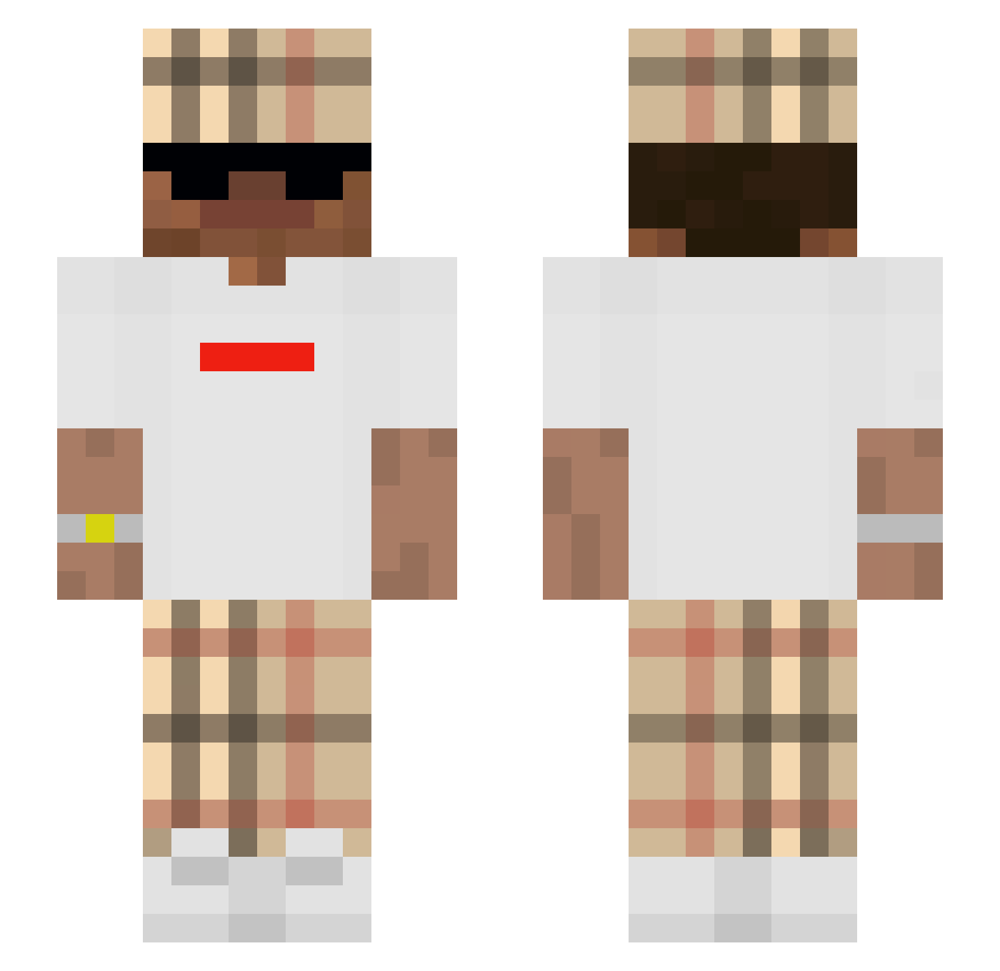 tewlb Minecraft skin, front and back view