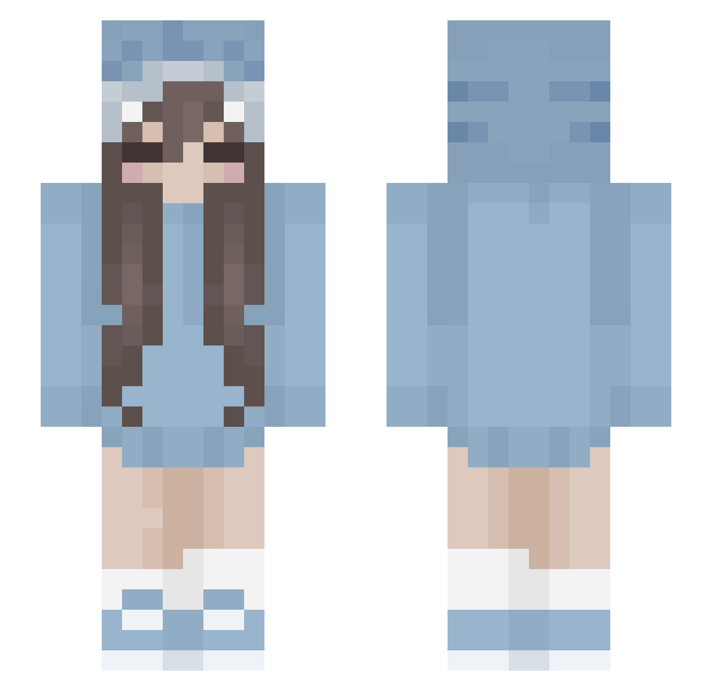 XaraTheDuck3 Minecraft skin, front and back view