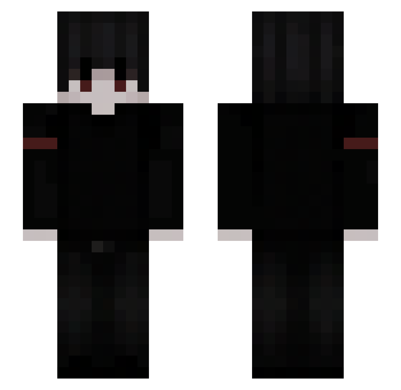 zvde Minecraft skin, front and back view