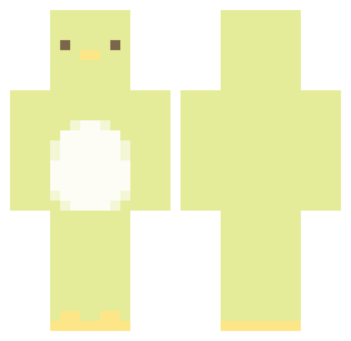 ricethighs Minecraft skin, front and back view