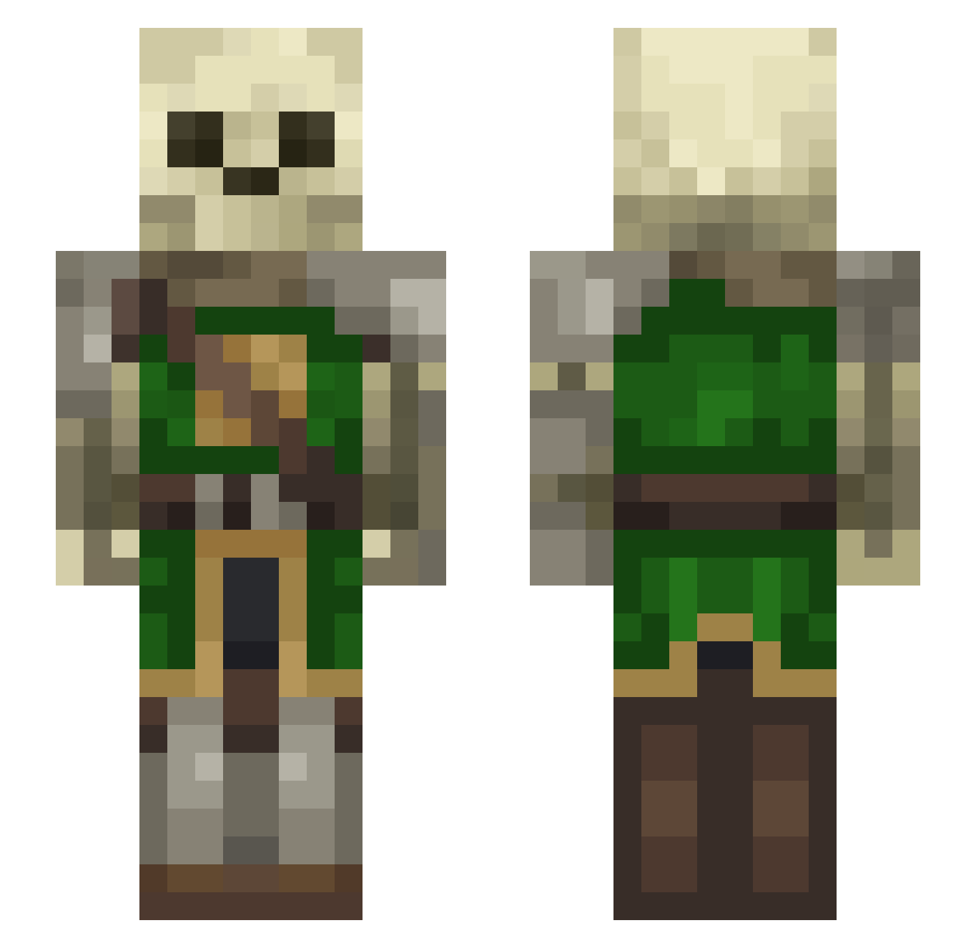 DrkKnight69 Minecraft skin, front and back view