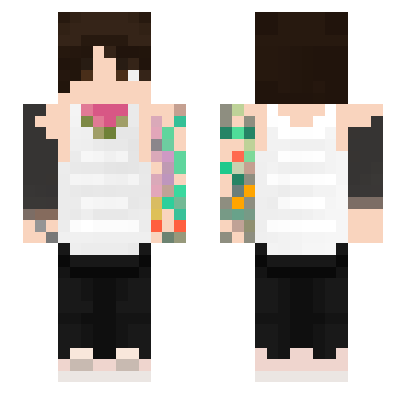 uselessNoel Minecraft skin, front and back view