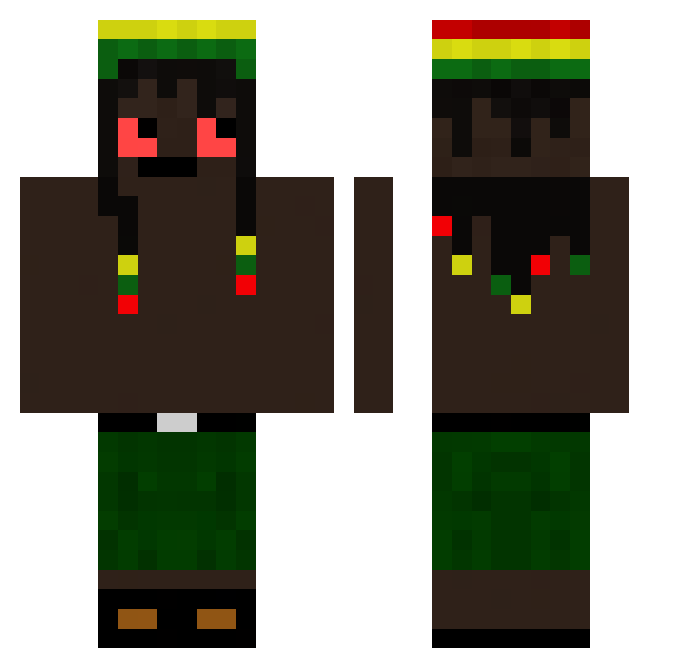 Afnaxx Minecraft skin, front and back view