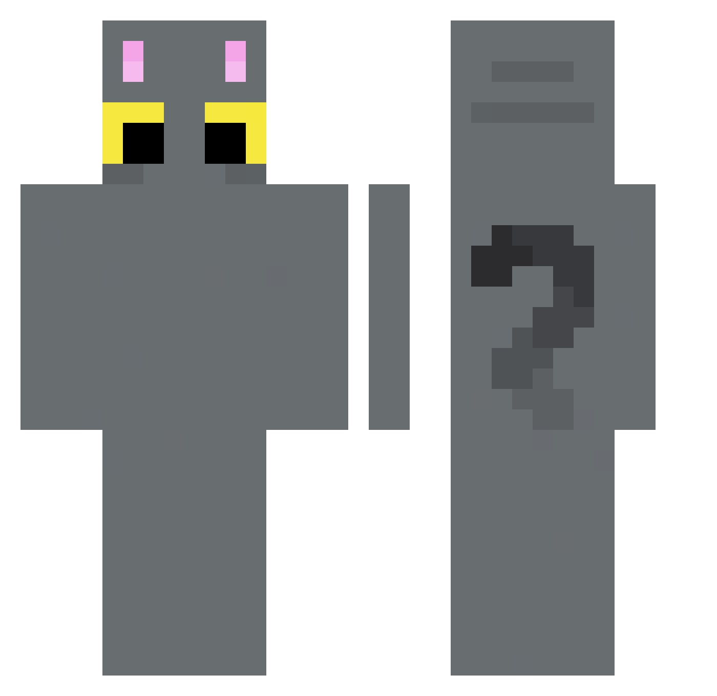 juustnx Minecraft skin, front and back view