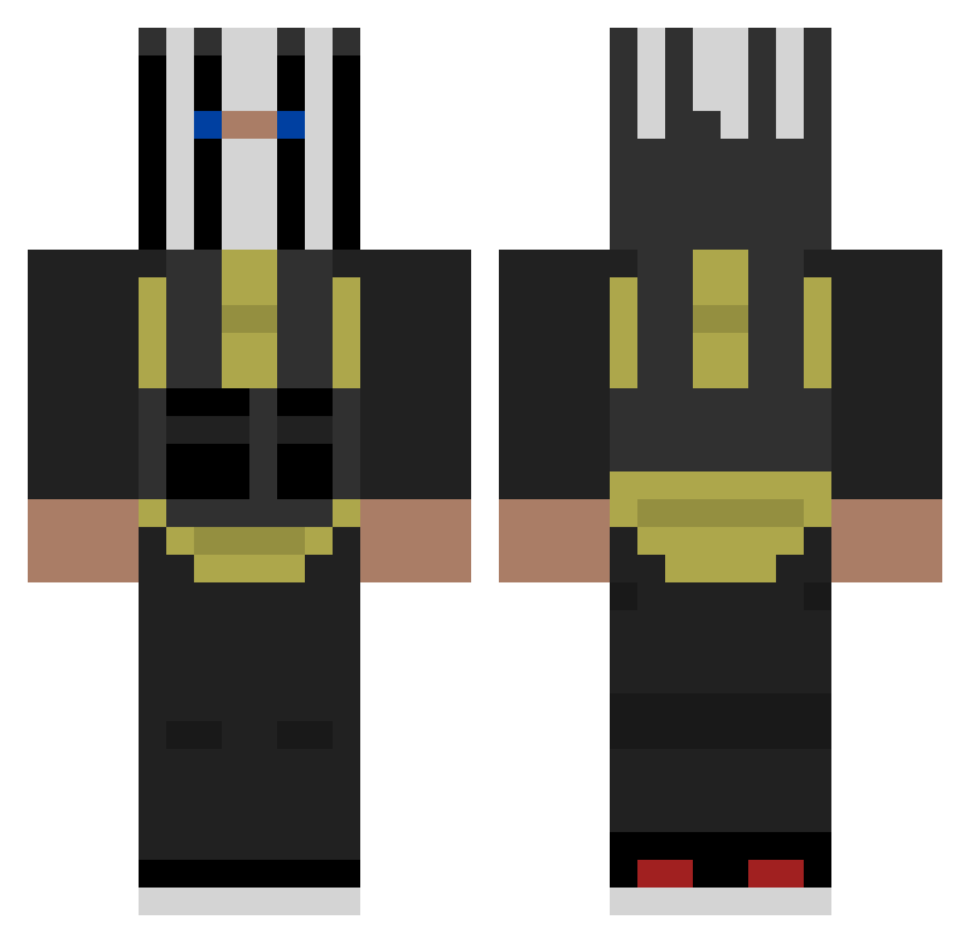 pvt900 Minecraft skin, front and back view