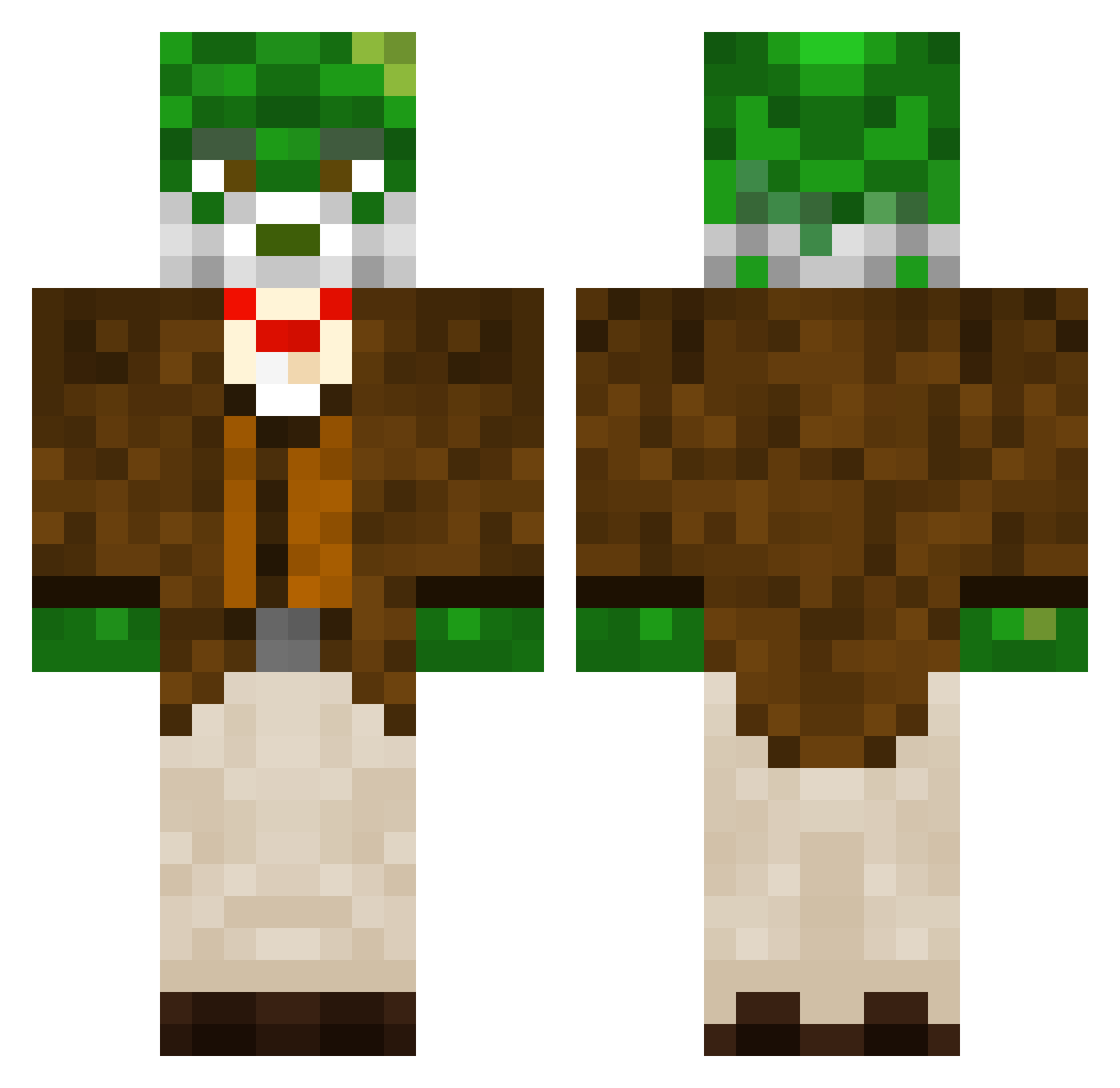 socratoad Minecraft skin, front and back view