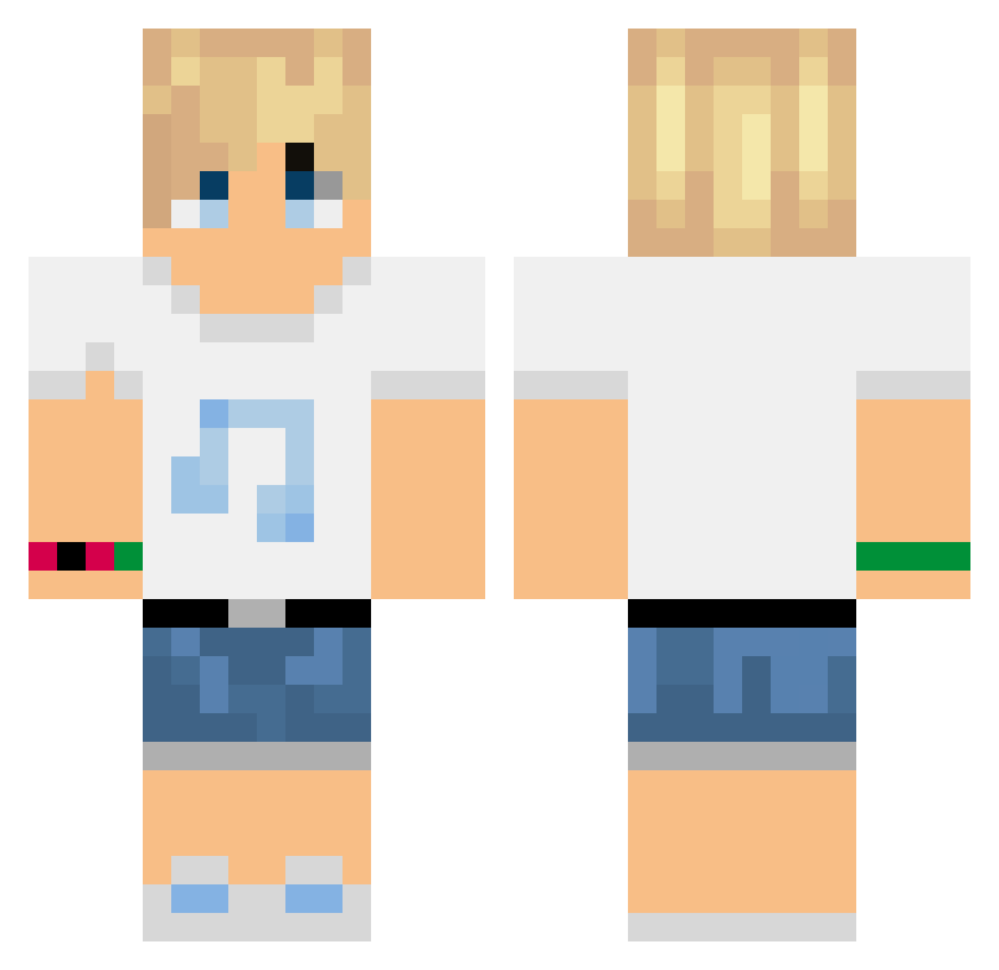 Darcario Minecraft skin, front and back view